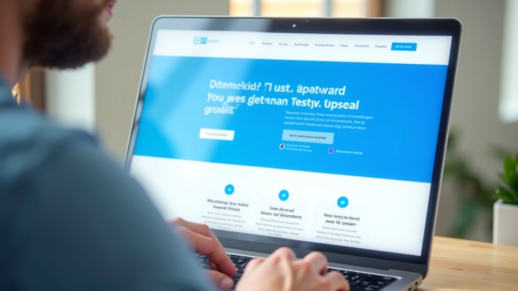 Webpagina-ontwerp met duidelijk zichtbare vertrouwensbadges en klantreviews in hero sectie